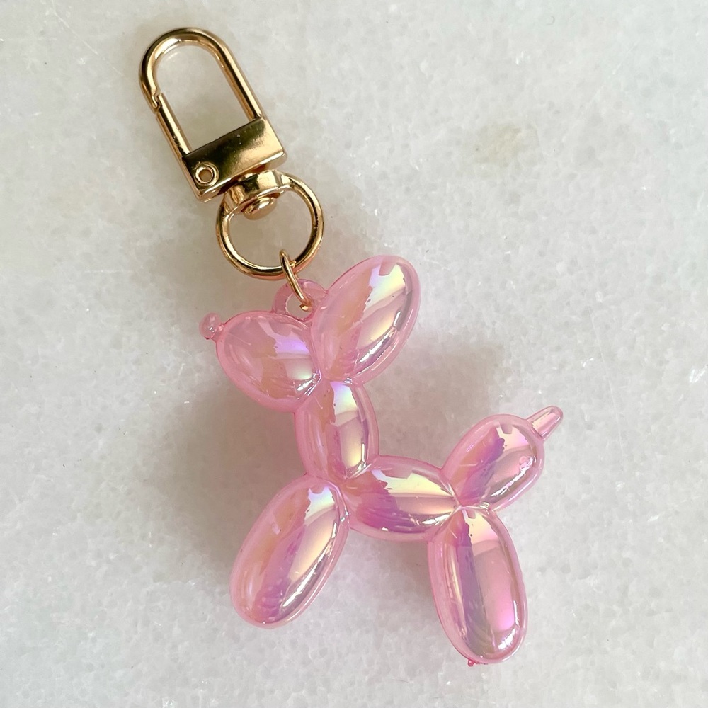 Iridescent Balloon Dog Bag Charm | Key Chain